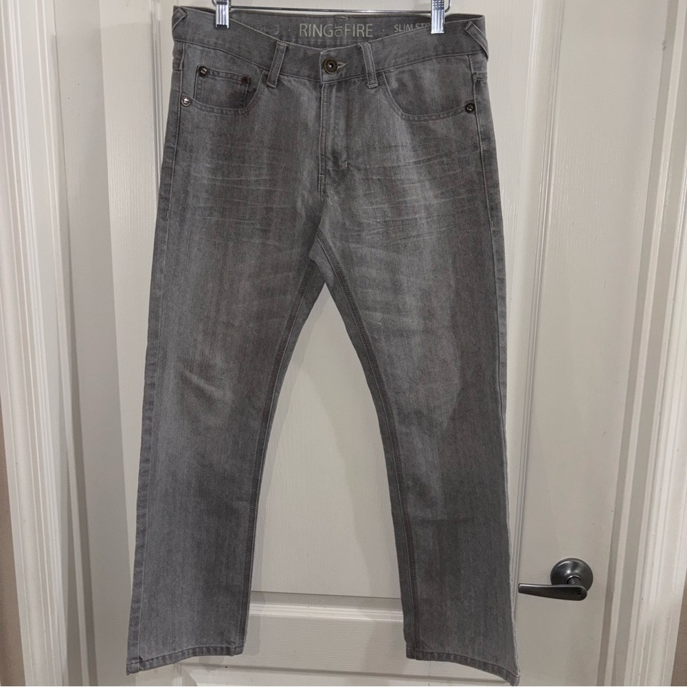 Ring of Fire Men's Slim Jeans in Charcoal